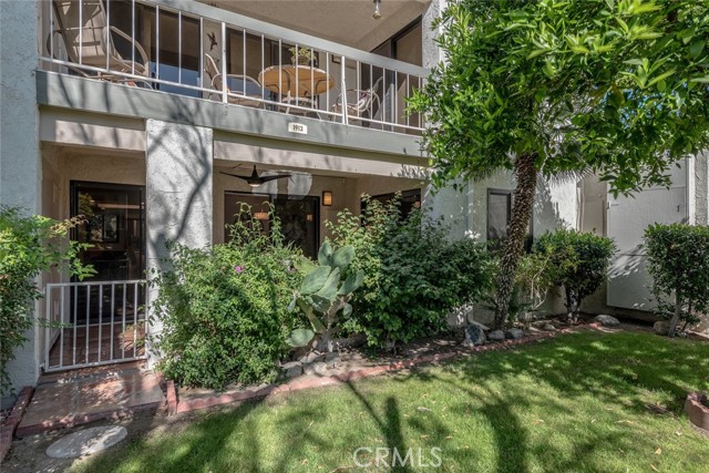 The private covered patio is an extension of the living area.
