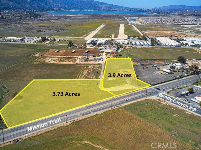 Rare Opportunity to Develop 2 parcels totaling approximately 7.63 Acres of Prime INDUSTRIAL REAL ESTATE in Southern California under $10 psf! This is an Excellent location with easy access to 15 Freeway and located right at the corner Bundy Canyon Rd and Mission Trail. This property is zoned MANUFACTURING - SERVICE COMMERCIAL (M-SC) and allows for a myriad of Industrial and Manufacturing uses such as: WAREHOUSING & DISTRIBUTION, Contractor Storage Yard, Vehicle Repair, Carwash/Truckwash, Truck Sales/Rental and many more!. Some operations allowed with a Conditional Use Permit (CUP) include: Recycling, Cannabis Businesses, and TRUCKING OPERATIONS. Please refer to the supplements for the Allowed Uses list from the city website and confirm all uses with the city of Wildomar, CA. All utilities are accessible nearby on the street. AMAZON currently in the works of developing approximately +/- 1,255,000 SF Distribution Center on 300 acres just around the corner. Great opportunity to Invest in the Path of Progress. Buyer and Buyer's gent to conduct all investigations to satisfy themselves.