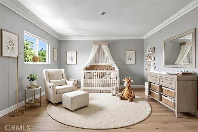 The second suite can make a serene nursery. Virtually staged. The second suite can make a serene nursery. Virtually staged.