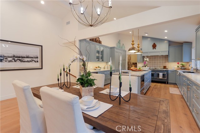 The formal dining area adjacent to the spectacular kitchen.