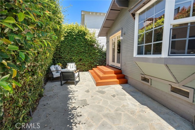 Stone Patio in the rear of the home.