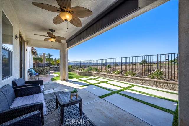 The backyard from the family room doors.  Don't worry about keeping the lawn green or the water bill.  Just enjoy your backyard.