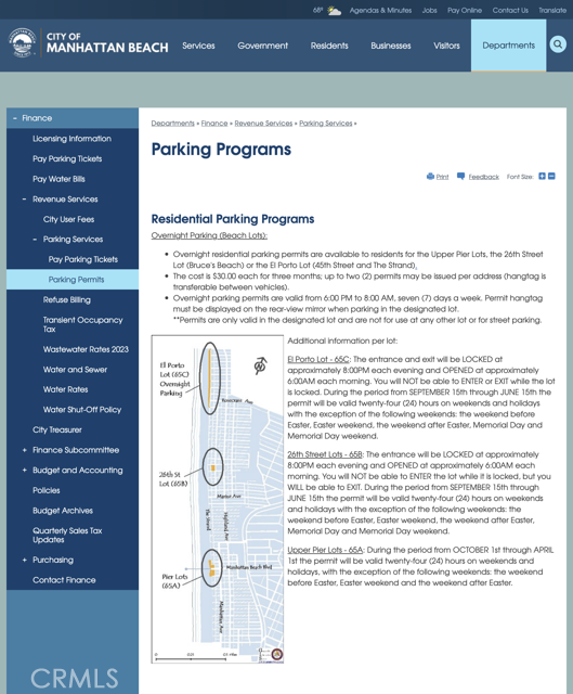 City of Manhattan Beach - Res. Parking Program - El Porto