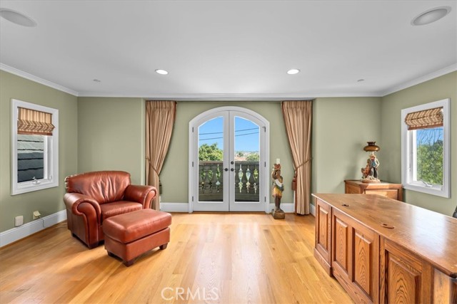 Office/Bedroom with French Doors with City/Mountain Views