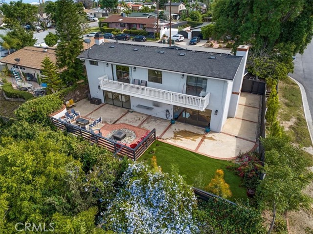 Aerial photo of the back of the property.