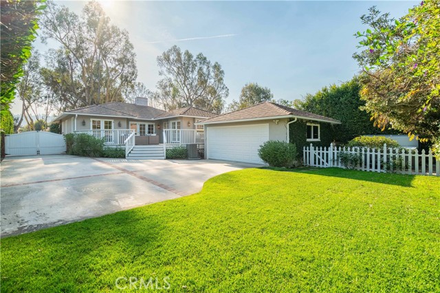 Backyard manicured lawn