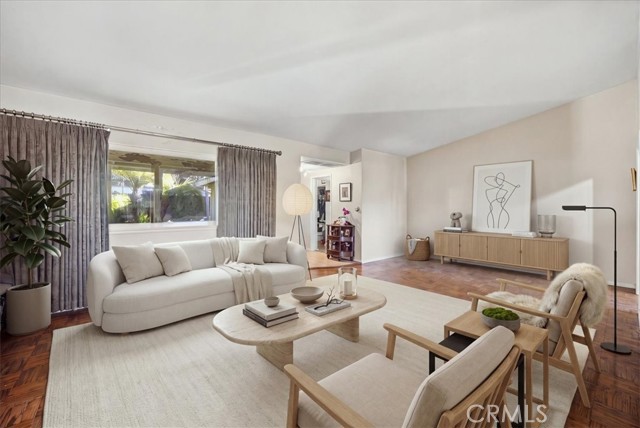 Living room virtually staged
