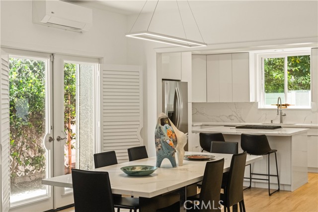 formal dining room overlooks side patio