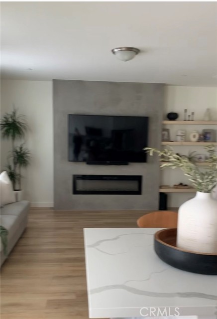 Open floor plan from kitchen to living room