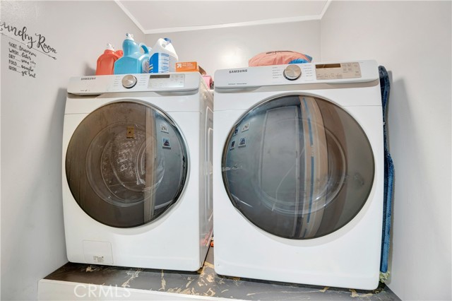 Laundry room for side by side washer/dryer