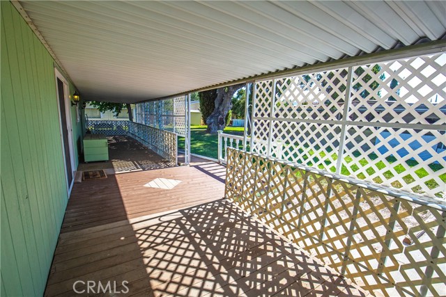 Shaded front porch