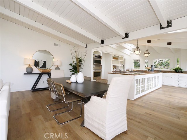 Dining area to large kitchen