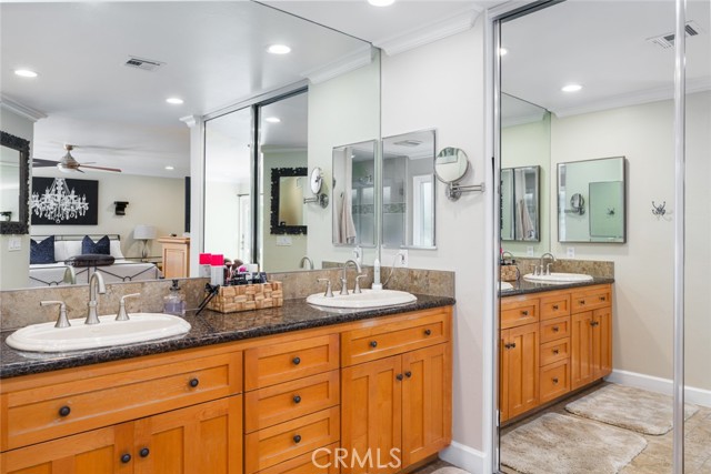 Primary bath double sink vanity