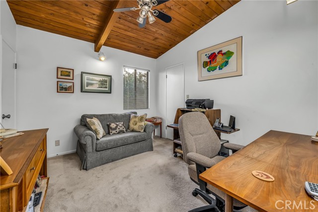 1st floorcarpeted bedroom, two closets and ceiling fan