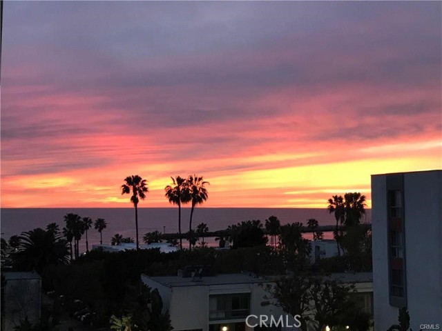 Sunset views from the living room windows