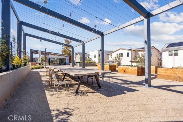 Community garden and eating area