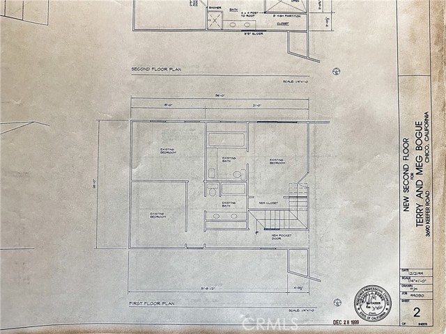 Blueprints were drawn for the second story above the bedrooms.