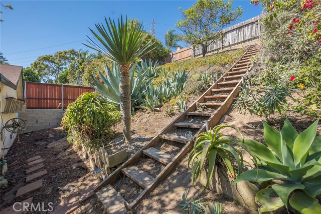 Stairs to top of the lot