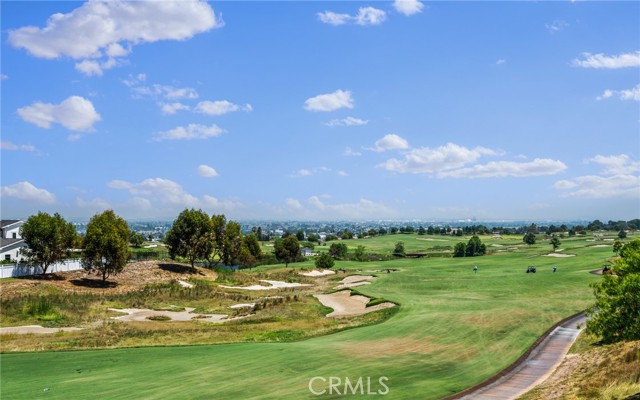 Golf course and city view