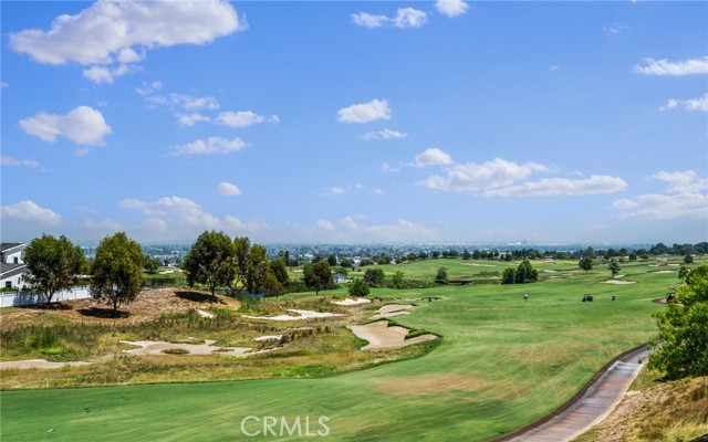 Golf course and city view