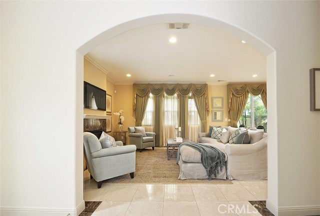 Shot for living room from entry hallway