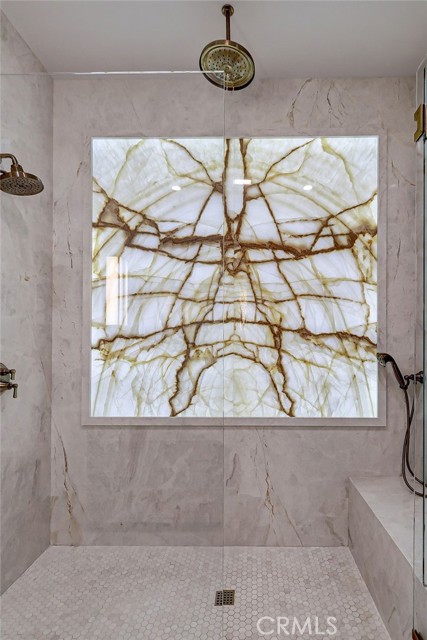 Backlit Onyx Feature Panel Primary shower