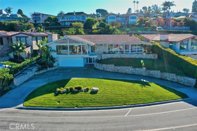 Aerial Photo with house and circular driveway