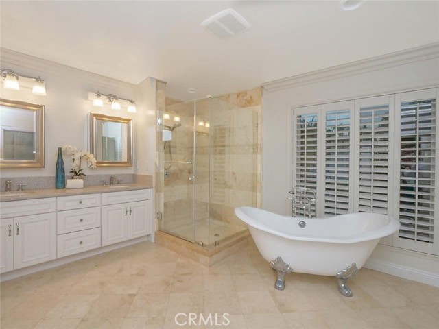 Primary Bathroom with Stand Alone Tub, Shower & Double Sink Vanity