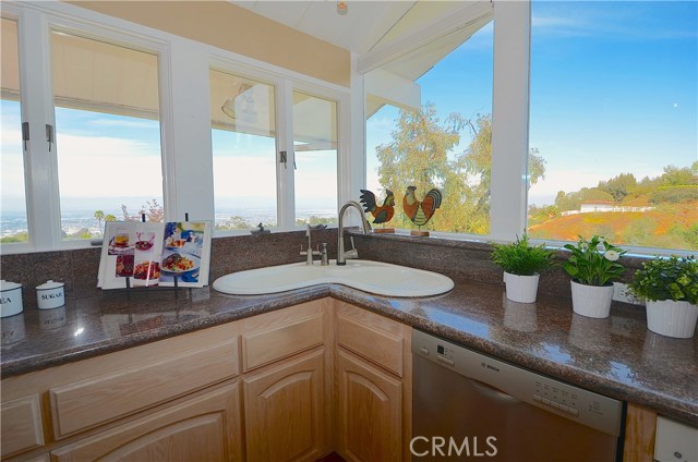 City, mountain and canyon views are captured from the well positioned and appointed kitchen including floor to ceiling windows!