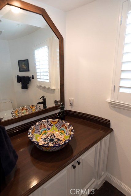 Powder Room w/floating Spanish sink