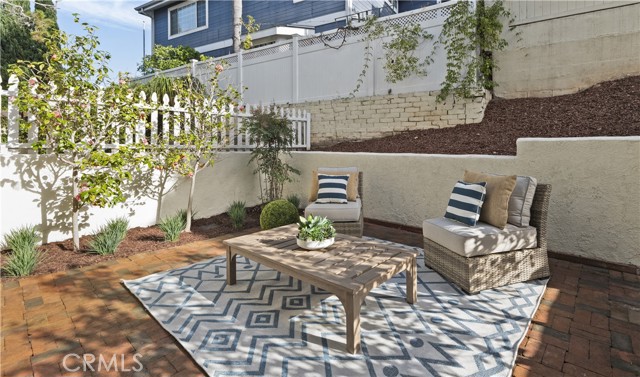 Tranquil patio with new landscaping