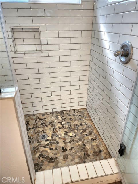 detail photo of walk-in shower at primary