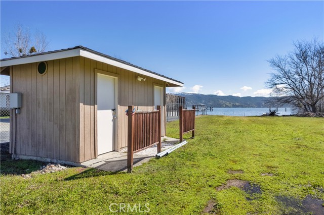 Flush toilets at private community beach