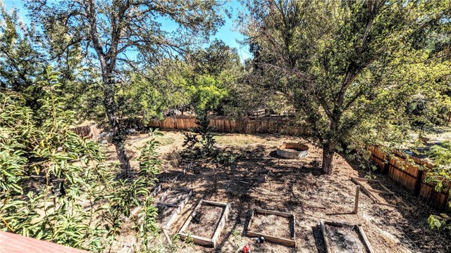 Garden beds and lot's of space for animals and hobbies.