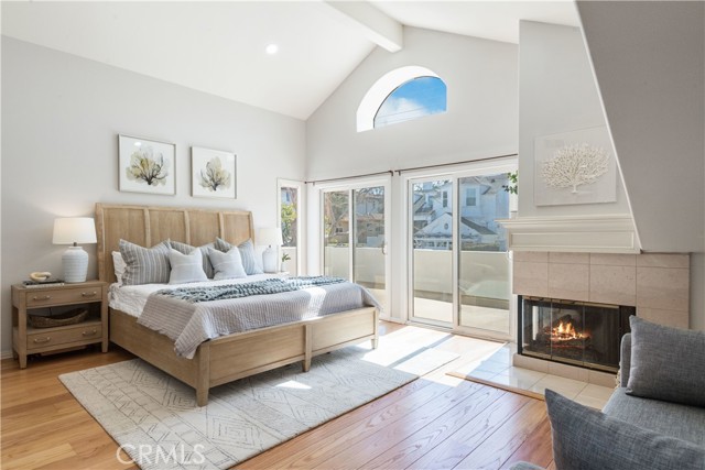 Gas Fireplace in Master Bedroom & Outside View Deck