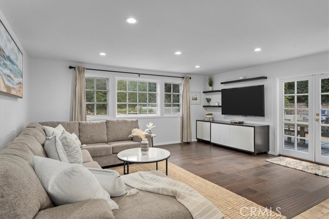 Separate Family Room with French doors to backyard