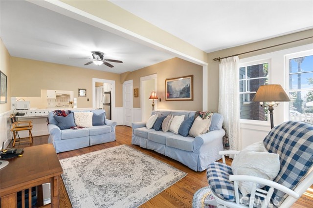 Family room looking to kitchen.