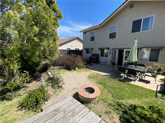 View of the yard from the back sundeck.