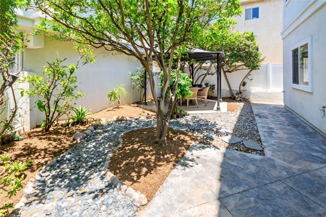 Inviting Backyard with covered patio