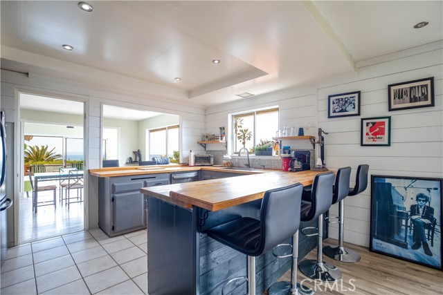 Kitchen area with ocean view