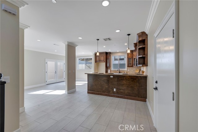 Kitchen & garage door as viewed from entry.