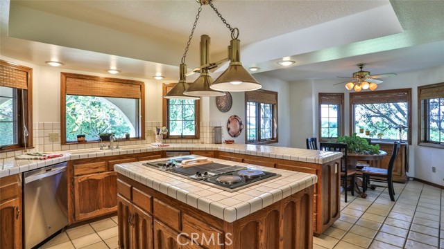 Large gourmet kitchen with lots of counter space and center island