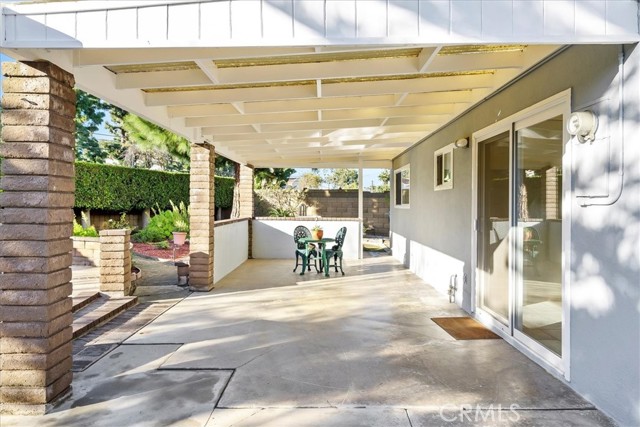 Sliding door opens to family area/dining
