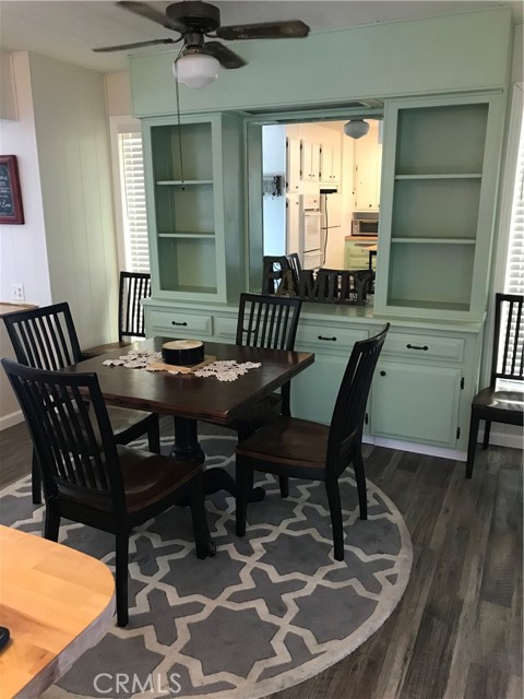 Built in storage in the dining area