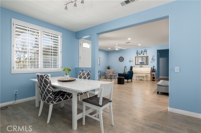 Spacious dining room.