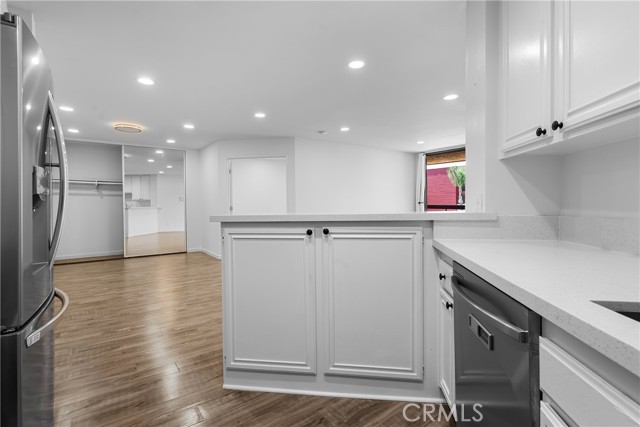 Kitchen with new appliance .