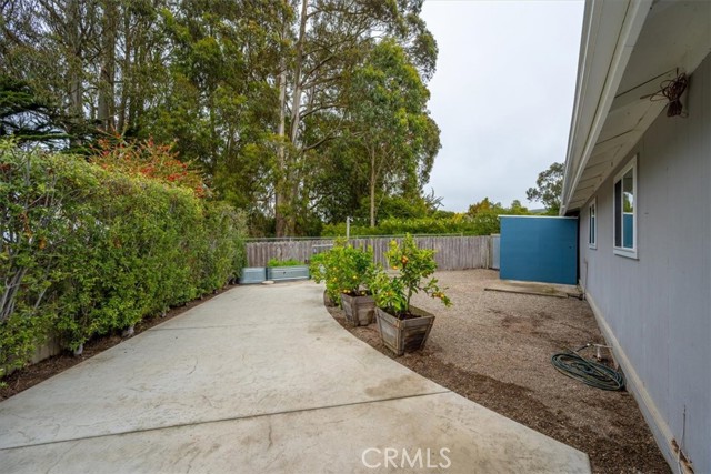 Private patio located on the east side of the house with access from the living room area through sliding glass doors