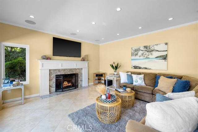 Family Room with Updated Fireplace