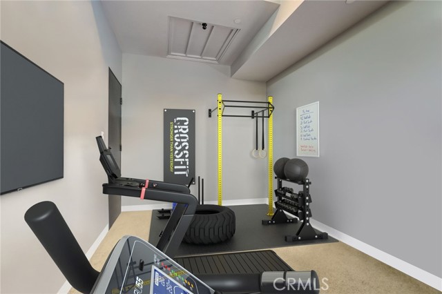 Virtually Staged Garage as a Gym