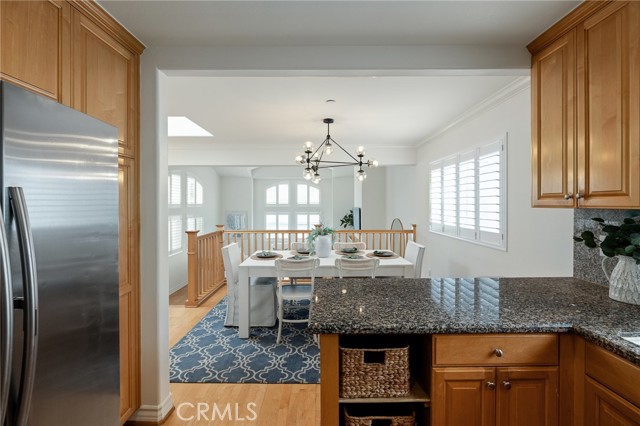 Kitchen open to dining room